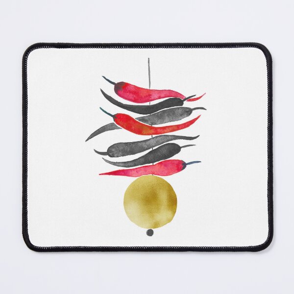 Item preview, Lemon Chilli Charm - Black, Red and Gold designed and sold by Home Cyn Home.