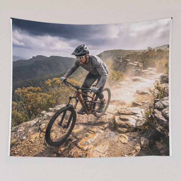 Item preview, Ridgeline Storm Run – Exposed Mountain Bike Descent in Wild Weather. designed and sold by Hinson MTB Visuals.