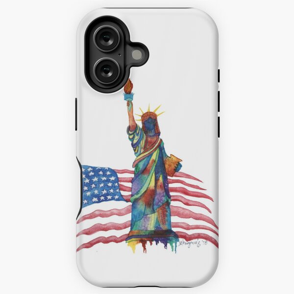 Lady liberty, watercolor iPhone Tough Case