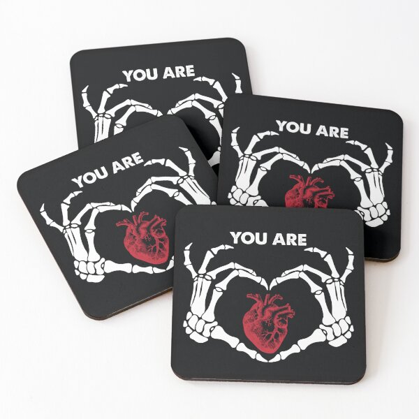 Item preview, You Are Loved (skull hands, black background) designed and sold by hazelbasil.