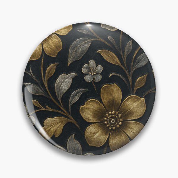 Item preview, metallic gold and silver flowers pattern designed and sold by Kristylynn757.
