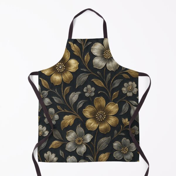 Item preview, metallic gold and silver flowers pattern designed and sold by Kristylynn757.