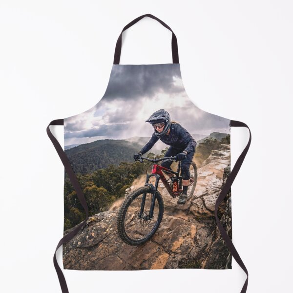 Item preview, Wind and Rock – Female Mountain Biker on a Technical Ridgeline. designed and sold by Hinson MTB Visuals.