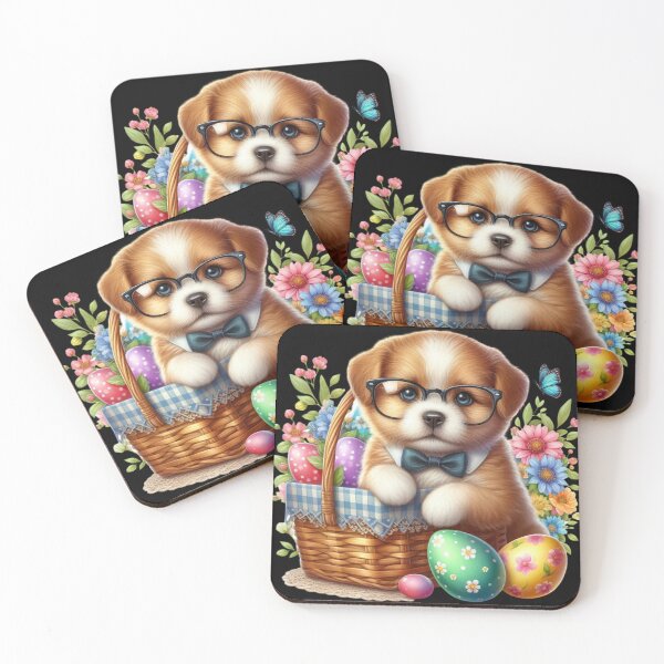 Item preview, Cute Easter Puppy in Basket – Adorable Holiday Dog Illustration designed and sold by Dominik1994.