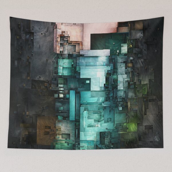 Item preview, Teal Urban Mosaic designed and sold by Kaleidoscope Print.