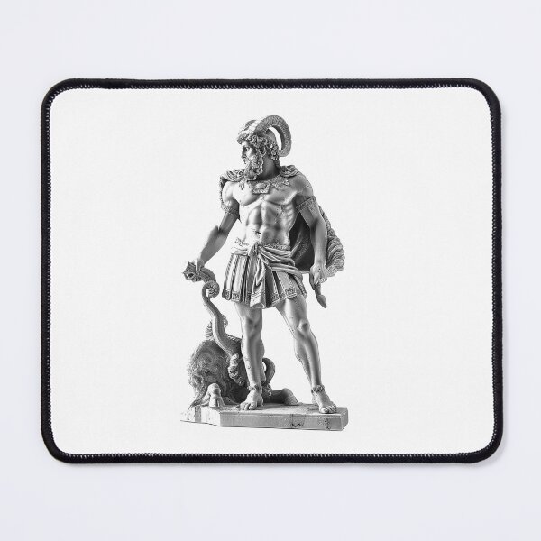 Item preview, Mythic Warrior Statue – Black and White Heroic Fantasy Illustration designed and sold by inkoutninja.