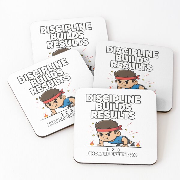Item preview, Discipline Builds Results – Cute Gym Motivation Cartoon Design for T-Shirts, Stickers & POD designed and sold by CozyPops.