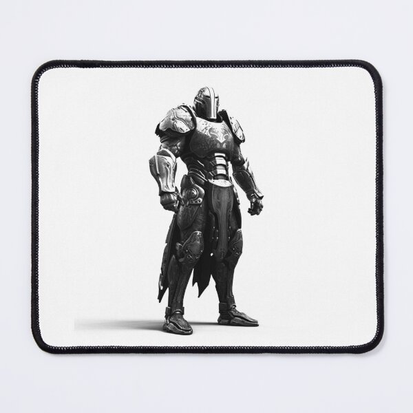 Item preview, Futuristic Armored Knight – Black and White Sci-Fi Warrior Illustration designed and sold by inkoutninja.