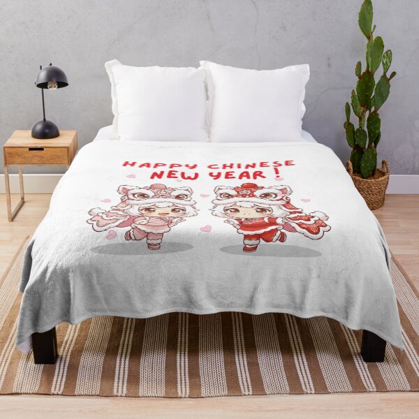 Item preview, Cute Chibi Lion Dance Couple – Happy Chinese New Year Illustration designed and sold by Beeform.