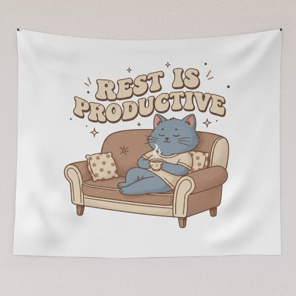 Item preview, Rest Is Productive – Retro Burnout Recovery Quote Design designed and sold by DIRTYSKETCHH.