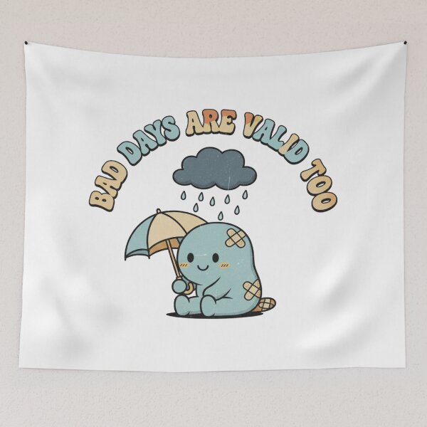 Item preview, Bad Days Are Valid Too – Retro Mental Health Awareness Quote designed and sold by DIRTYSKETCHH.