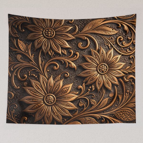 Item preview, Bronze Floral Filigree designed and sold by Kaleidoscope Print.