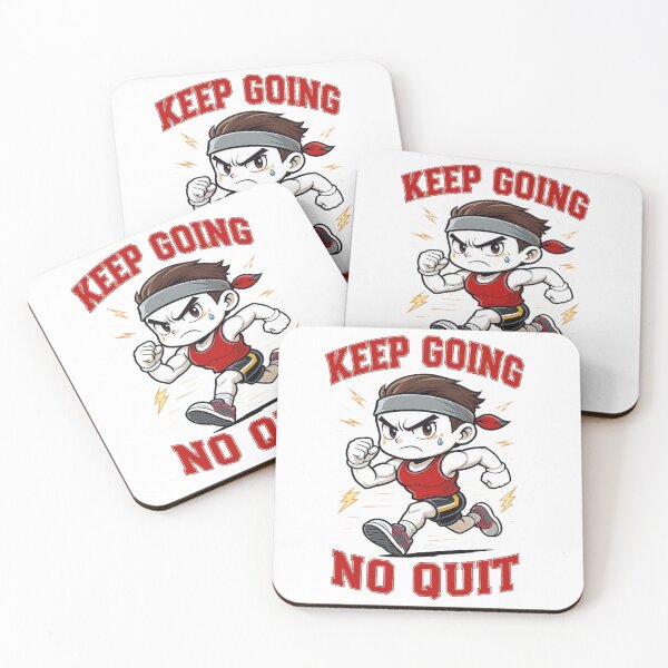 Item preview, Keep Going No Quit – Cute Runner Motivation Cartoon Gym Fitness T-Shirt Design designed and sold by CozyPops.