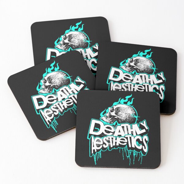 Item preview, Retro Gothic Skull Art - Deathly Aesthetics Cyan & Black designed and sold by GenZFashion000.