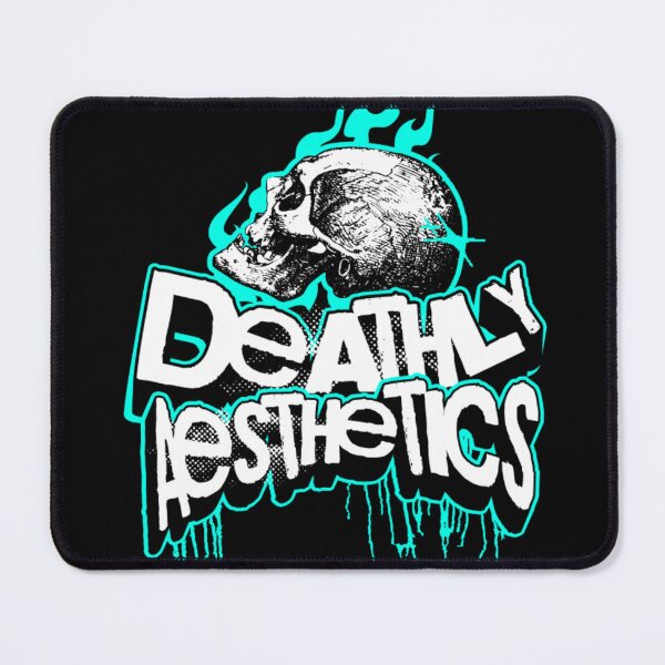 Item preview, Retro Gothic Skull Art - Deathly Aesthetics Cyan & Black designed and sold by GenZFashion000.