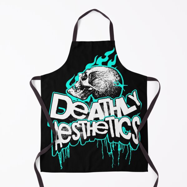 Item preview, Retro Gothic Skull Art - Deathly Aesthetics Cyan & Black designed and sold by GenZFashion000.