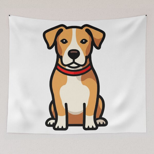 Item preview, Cute Front Facing Dog Sitting Illustration designed and sold by i1ovedogs.