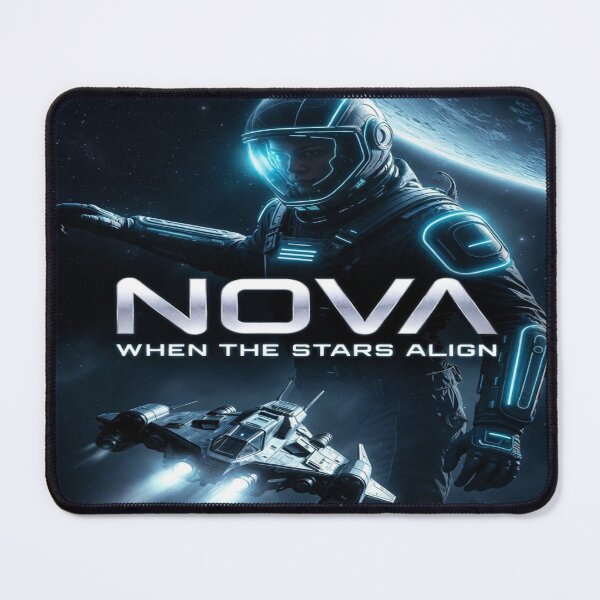 Item preview, NOVA – When the Stars Align | Futuristic Sci-Fi Space Astronaut Movie Poster designed and sold by Sushikidsntod.