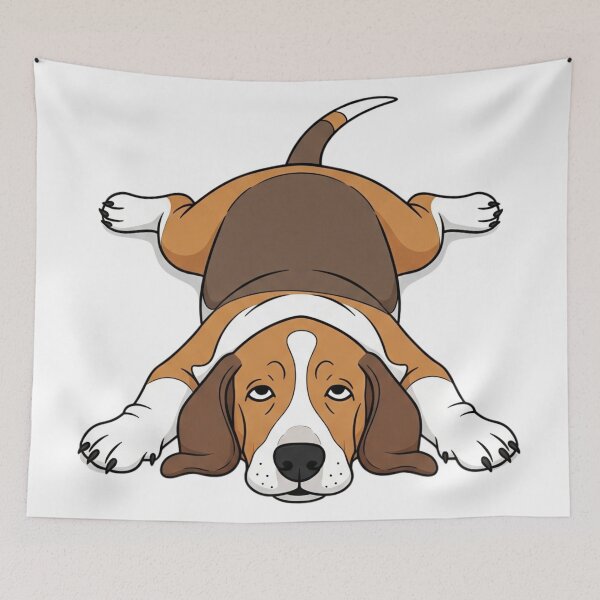Item preview, Funny Lazy Dog Lying Down Illustration designed and sold by i1ovedogs.