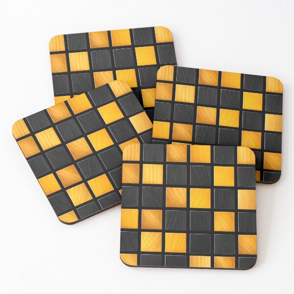 Item preview, Amber & Ebony Wood Tile Grid designed and sold by Kaleidoscope Print.