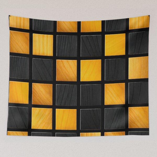 Item preview, Amber & Ebony Wood Tile Grid designed and sold by Kaleidoscope Print.