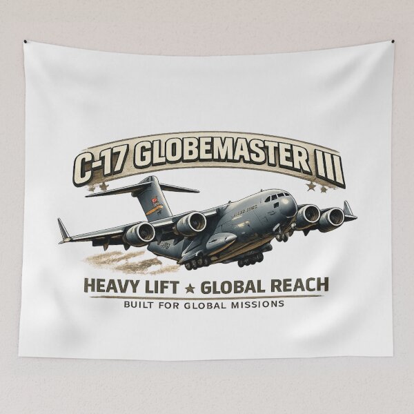Item preview, C-17 Globemaster III Heavy Transport Aircraft Illustration designed and sold by Combat Skies.