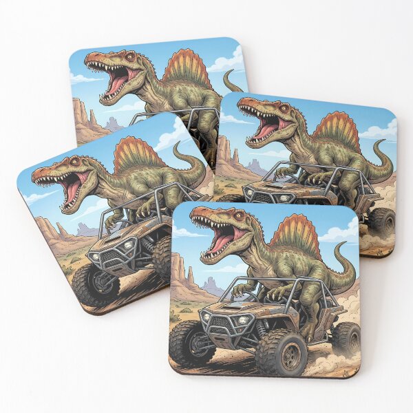 Item preview, Dinosaur Driving an Off-Road Vehicle designed and sold by Bobkataaa.