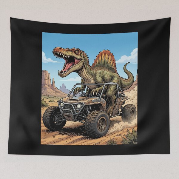 Item preview, Dinosaur Driving an Off-Road Vehicle designed and sold by Bobkataaa.