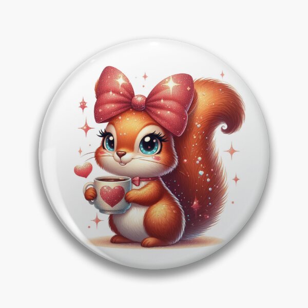Item preview, Cute Squirrel With Coffee Valentine Illustration designed and sold by Lulunza.