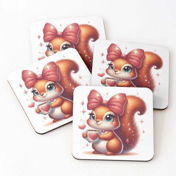 Item preview, Cute Squirrel With Coffee Valentine Illustration designed and sold by Lulunza.