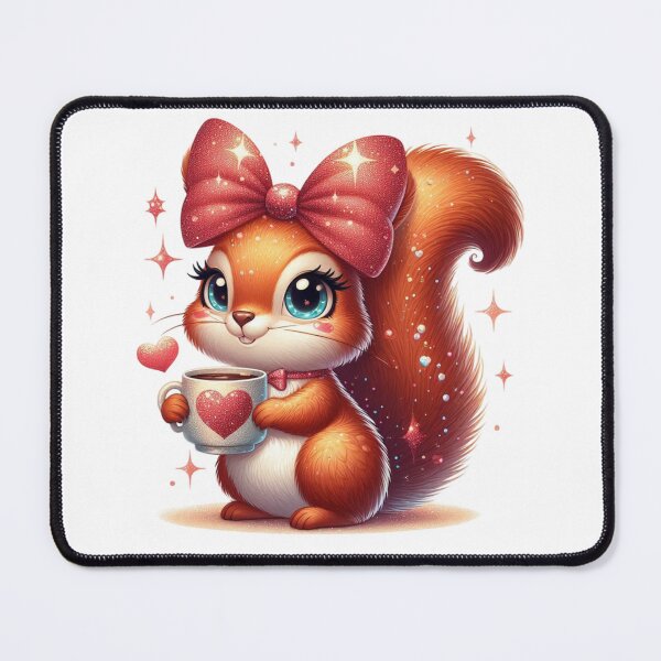 Item preview, Cute Squirrel With Coffee Valentine Illustration designed and sold by Lulunza.