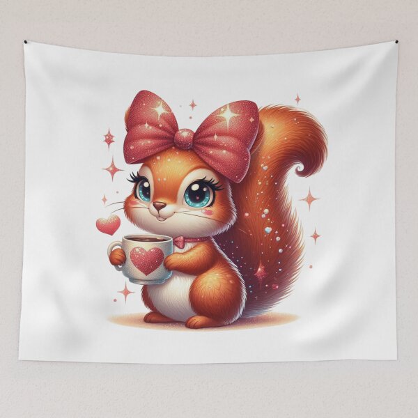 Item preview, Cute Squirrel With Coffee Valentine Illustration designed and sold by Lulunza.