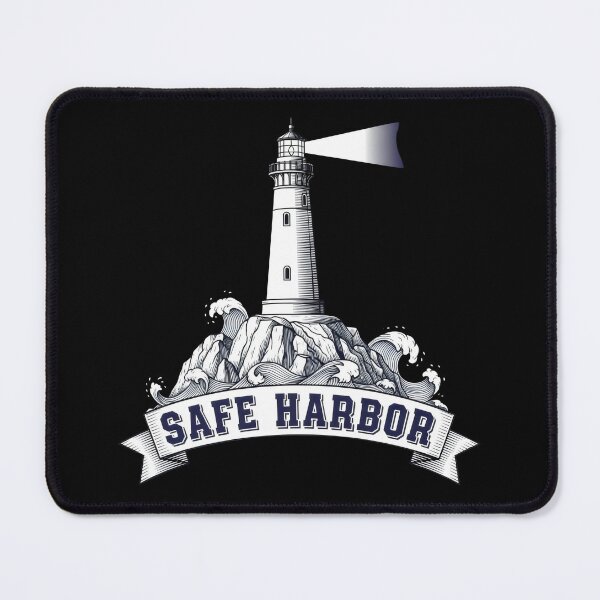 Item preview, Lighthouse Waves Art - Safe Harbor, Nautical Hope Guidance Minimalist Black White Design designed and sold by Luminari Creations.
