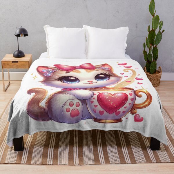 Item preview, Cute Cat With Coffee Valentine Cute Illustration designed and sold by Lulunza.