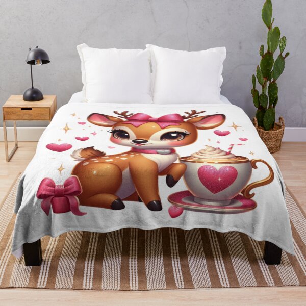 Item preview, Cute Deer With Coffee Valentine Illustration designed and sold by Lulunza.