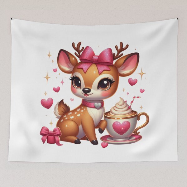 Item preview, Cute Deer With Coffee Valentine Illustration designed and sold by Lulunza.