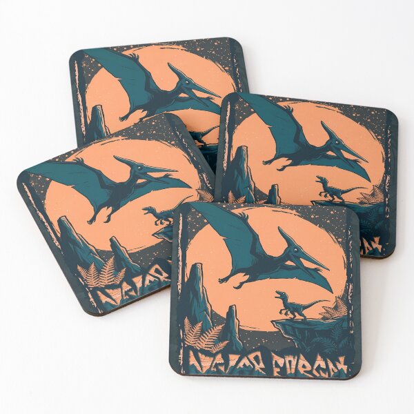 Item preview, Dinosaur Landscape with Pterodactyl and Raptor designed and sold by Bobkataaa.