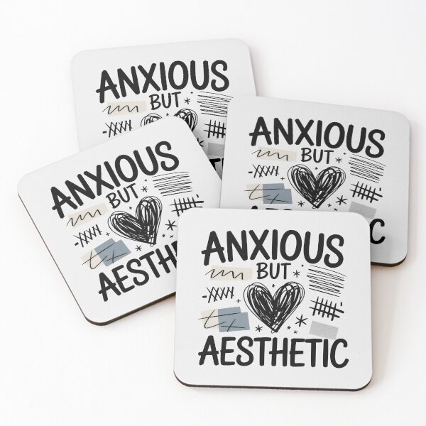 Item preview, Anxious But Aesthetic Mental Health Awareness Hand Drawn Art designed and sold by SplashTastic.