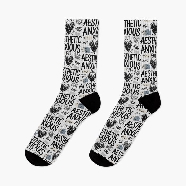 Item preview, Anxious But Aesthetic Mental Health Awareness Hand Drawn Art designed and sold by SplashTastic.