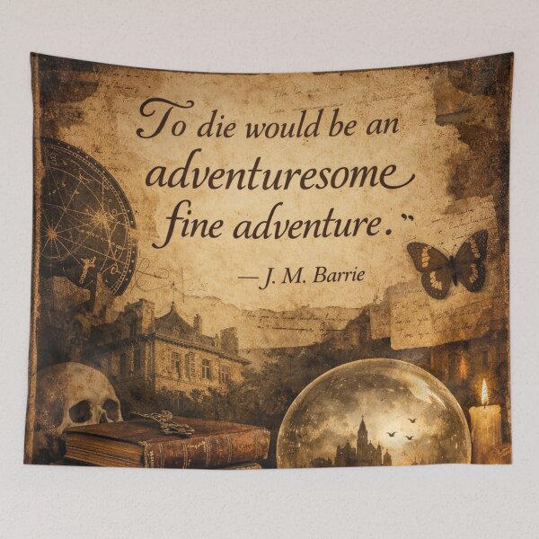 Item preview, Adventurous J.M. Barrie quote – Mystical vintage art designed and sold by Mauswohn.