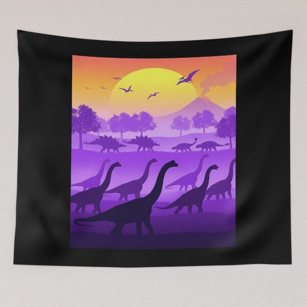 Item preview, Dinosaur Silhouette Landscape at Sunset designed and sold by Bryghte.