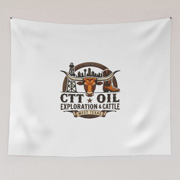 Item preview, CTT Oil Exploration & Cattle Design Tee  Oilfield Ranch designed and sold by Elenafatulla.
