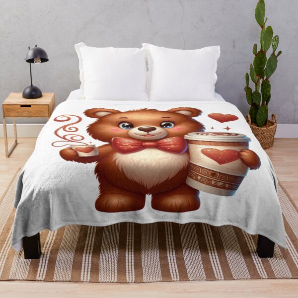 Item preview, Cute Teddy Bear with Coffee Cup Valentine Illustration designed and sold by Lulunza.