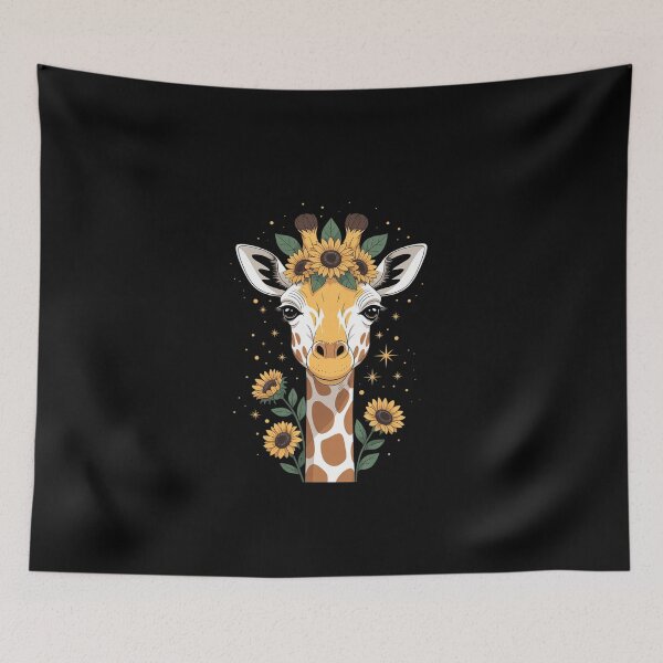 Item preview, Colorful Giraffe With Flower I Giraffe 3 designed and sold by DigitaldeligArt.