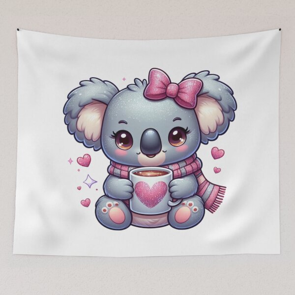 Item preview, Cute Koala Valentine Coffee Illustration designed and sold by Lulunza.