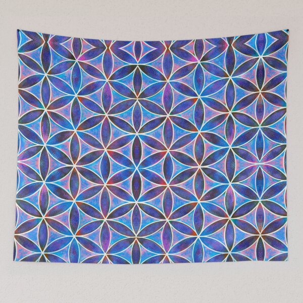 Item preview, Flower of Life Blue Textured Pattern designed and sold by shantilovesart.