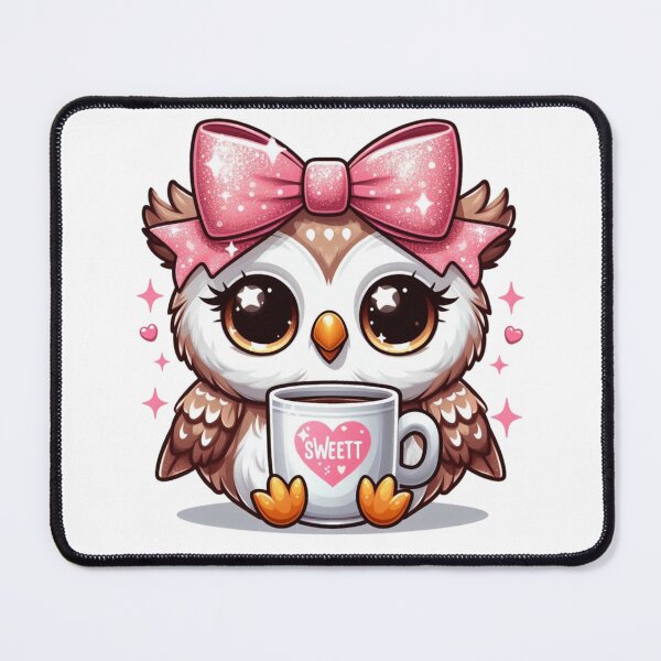 Item preview, Cute Owl Valentine Coffee Illustration designed and sold by Lulunza.