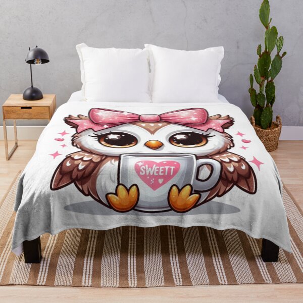 Item preview, Cute Owl Valentine Coffee Illustration designed and sold by Lulunza.