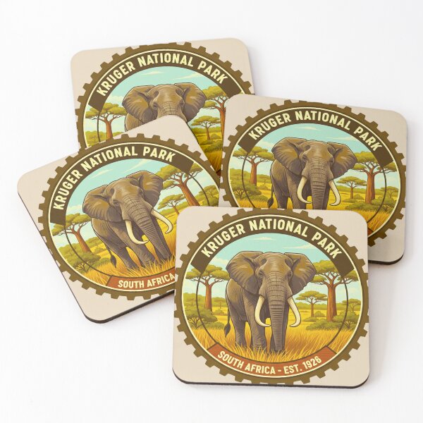 Item preview, Vintage Kruger National Park South Africa Elephant Safari Badge designed and sold by MT-Hub | Cute Aesthetic Art, Stickers & Phone Cases.