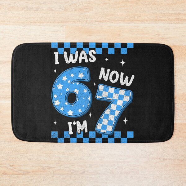 Item preview, Blue Checkered I was 6 Now I'm 7 Birthday 7 Years Old Bday  designed and sold by ArleneRowe.